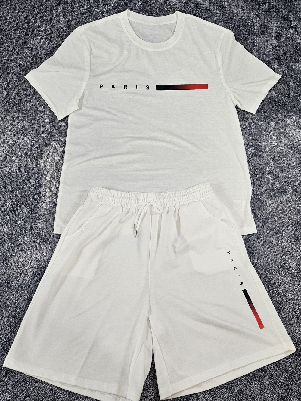Source Unknown White Athletic Shorts with Red and Black Accent M